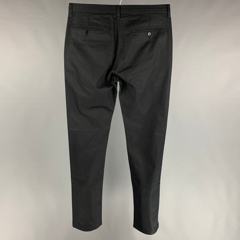 ACNE Taille 36 Pantalon décontracté zippé en coton noir