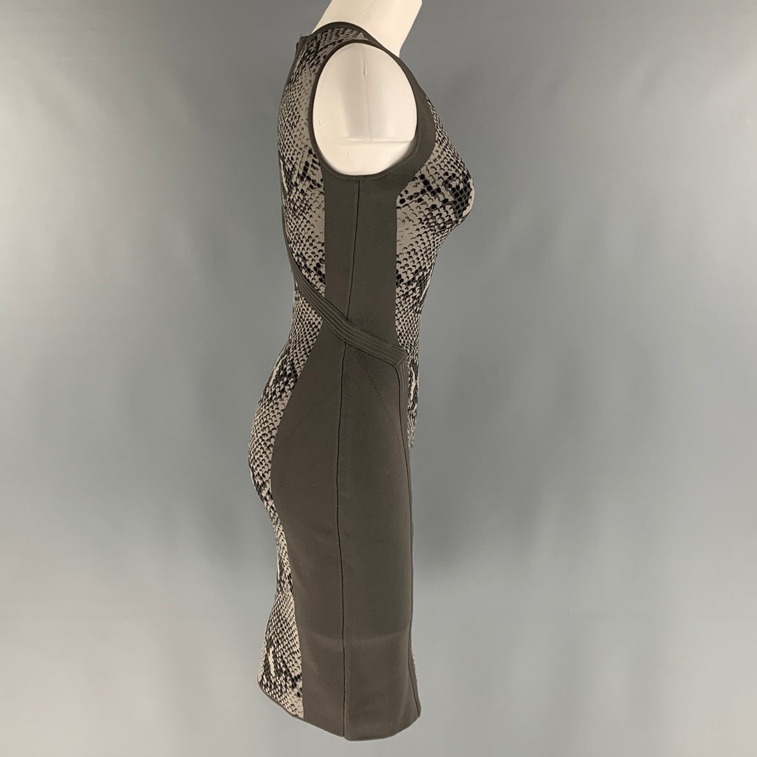 DIANE VON FURSTENBERG Size S Grey Taupe Rayon Blend Snake skin print Dress