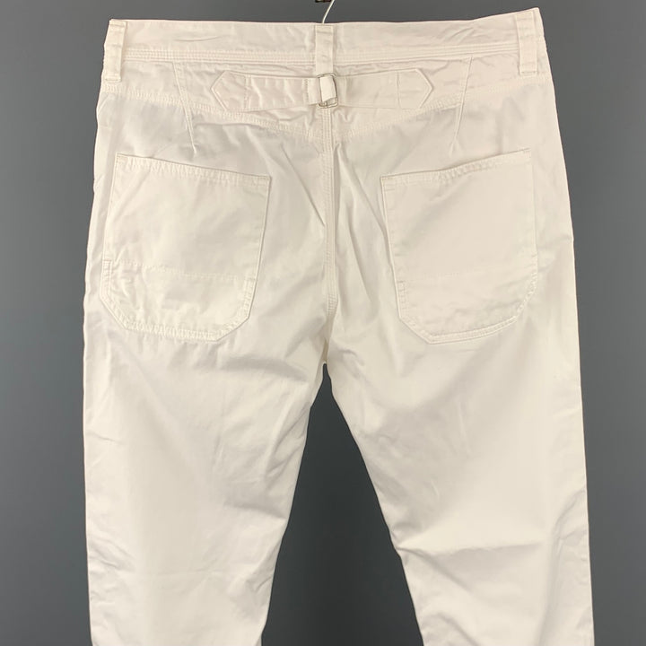 JUNYA WATANABE Pantalones casuales con cremallera y bragueta de algodón blanco talla M