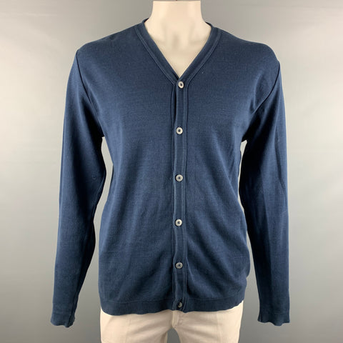 S.N.S HERNING Size XL Navy Cotton / Polyester V-Neck Cardigan