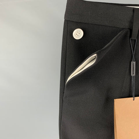 BURBERRY Size 30 Black Wool Zip Fly Dress Pants