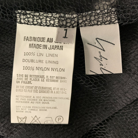 YOHJI YAMAMOTO Size S Black Linen Solid Dress