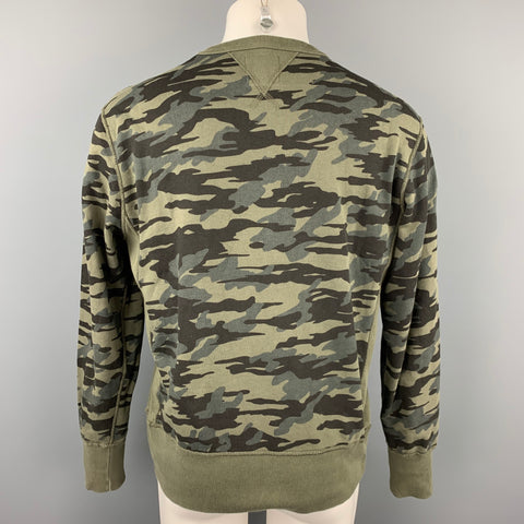 CHAMPION x TODD SNYDER Taille M Pull à col rond en coton camouflage olive