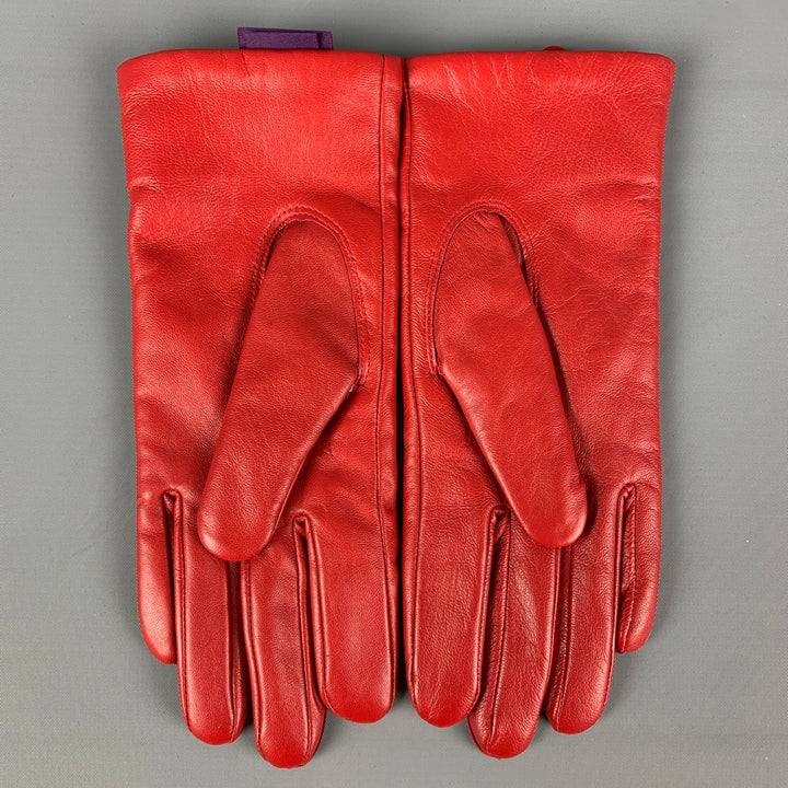 PHENIX Waist Size S Red Cashmere Leather Gloves