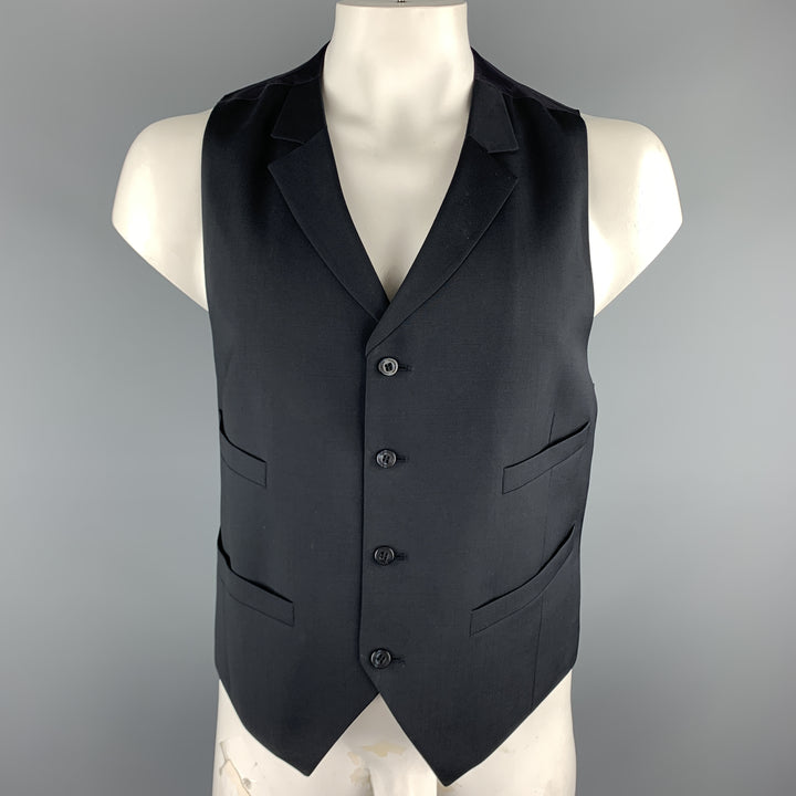 J. LINDEBERG Size 44 Navy Wool Notch Lapel Vest