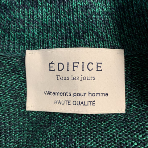EDIFICE Taille XS Teal Heather Tricoté Lin Boutonné Poches Cardigan Pull