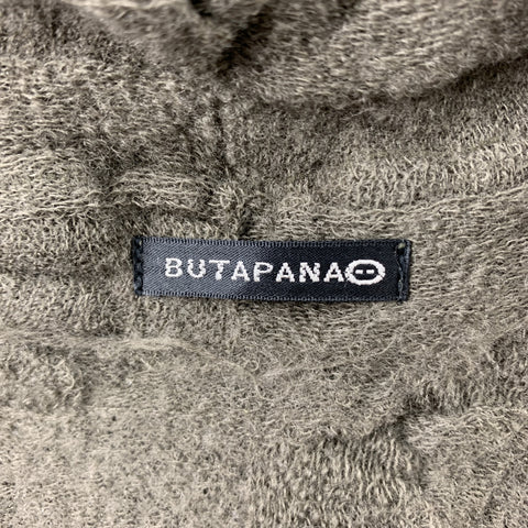 BUTAPANA Taille M Cardigan en laine texturée tricotée olive