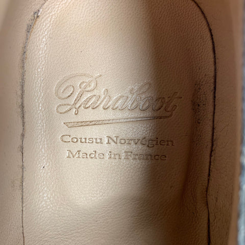 PARABOOT Size 11 Olive Leather Monk Strap-Cap Toe  Loafers
