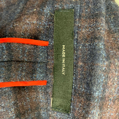 PAUL SMITH Size 44 Navy Burgundy Plaid Wool Single Breasted Sport Coat