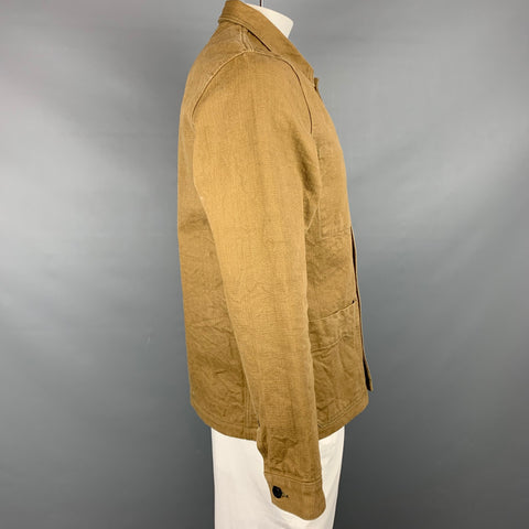 ONI Size 42 Olive Wash Canvas Patch Pockets Jacket