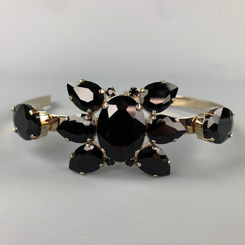 MARNI Black & Gold Diamante Rhinestones Headband