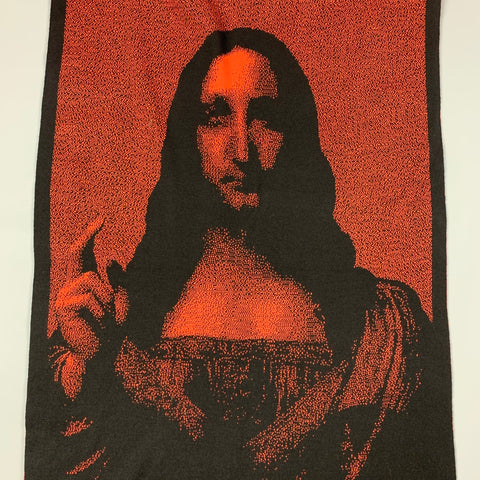 BERMHARD WILLHELM Orange Black Knitted Savior Of The World Scarf