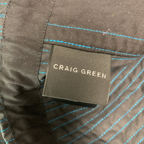 CRAIG GREEN SS19 Size S Blue Multi-Color Dyed Polyester Hooded Coat