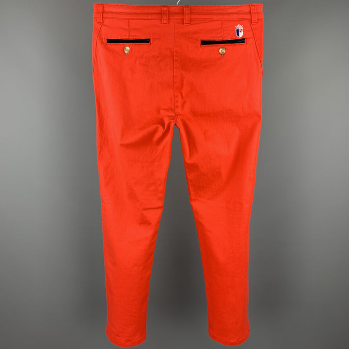 LE'CHAMP Size 29 Orange Cotton Zip Fly Casual Pants