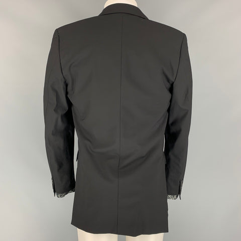 JOHN RICHMOND Size 38 Black Wool Peak Lapel Sport Coat