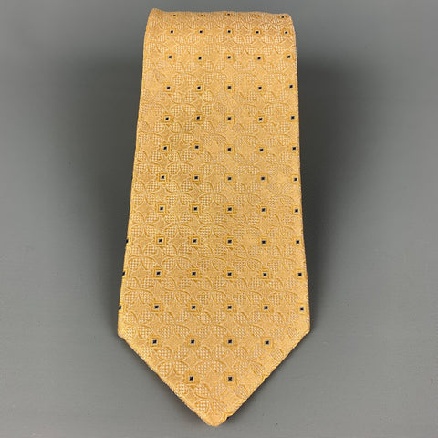 BRIONI Yellow Textured Silk Tie