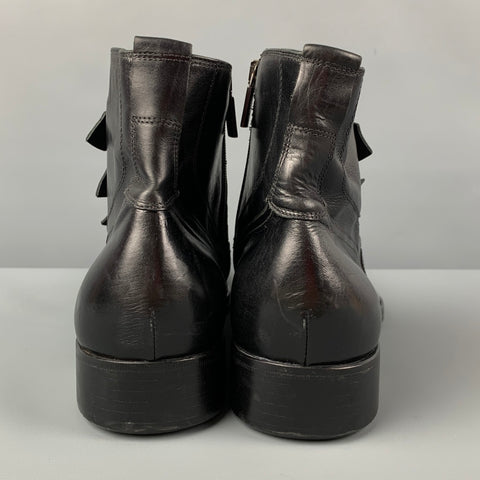 Jo GHOST Botas con botones laterales de cuero negro talla 13