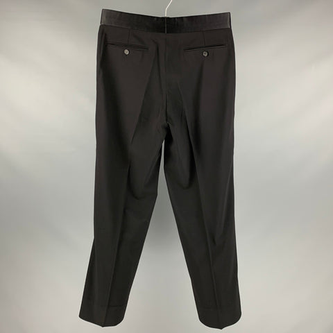 GIORGIO ARMANI Taille 32 Pantalon de smoking en laine noire