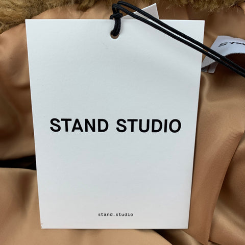 STAND STUDIO Talla XS Abrigo Anika de piel sintética texturizada de poliamida color canela