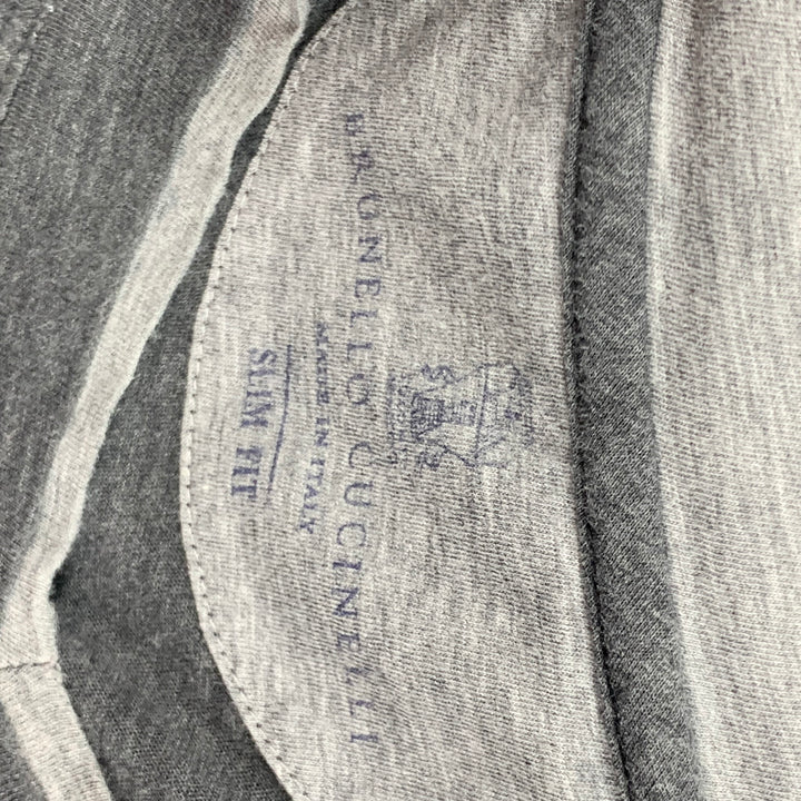 BRUNELLO CUCINELLI Taille S T-shirt col V en coton gris