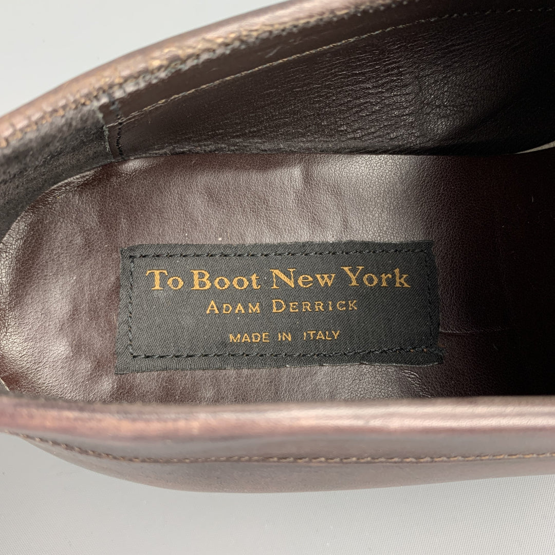 TO BOOT NY Size 10.5 Brown Antique Leather Slip On Loafers