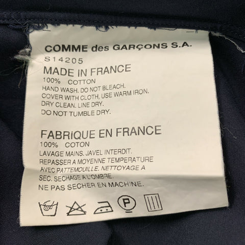 COMME des GARCONS Size M Navy Solid Cotton One pocket Short Sleeve Shirt