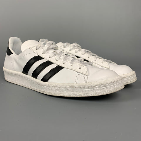ADIDAS Size 8 White & Black Low Top Sneakers