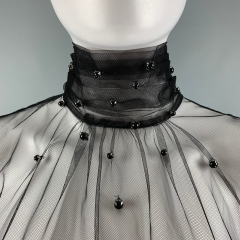DOROTHEE SCHUMACHER Size 4 Black Polyamide See Through Sleeveless Dress Top