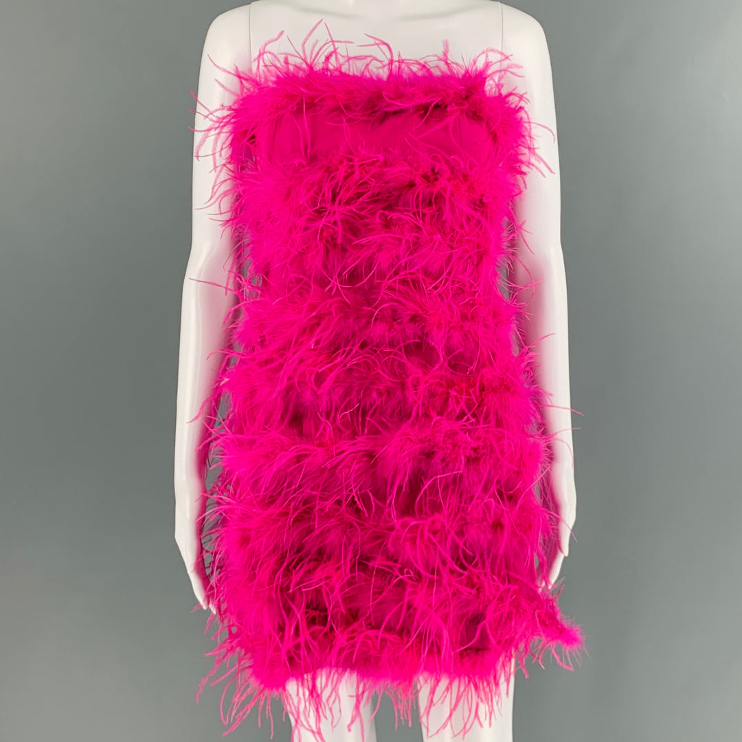 attico feather mini dress NO BRAND Size S Pink Feathers Strapless Mini Dress – Sui Generis Designer  Consignment