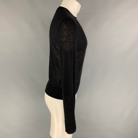 CALVIN KLEIN COLLECTION Size S Black Mohair Blend Crew-Neck Pullover