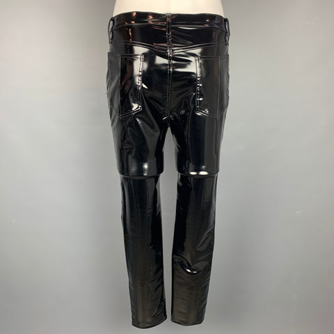 RAG &amp; BONE Talla 30 Pantalones casuales de corte jean de polietileno de vinilo negro