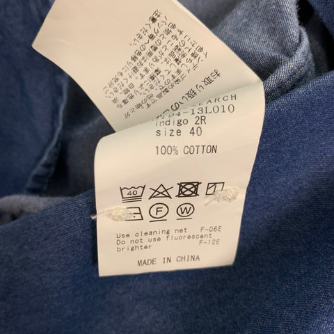 URBAN RESEARCH DOORS Size 40 Blue Cotton Long Sleeve Shirt