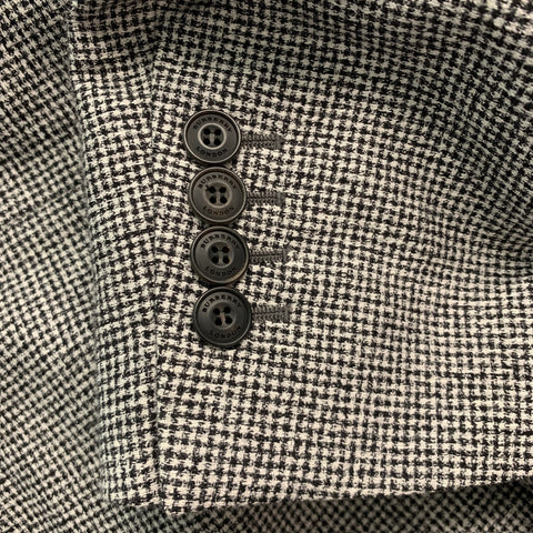 BURBERRY LONDON Size 42 Black White Houndstooth Cotton Blend Sport Coat