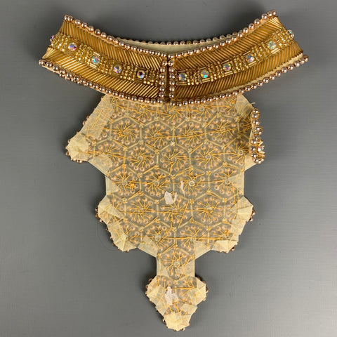 VINTAGE Gold Beaded Collar Necklace