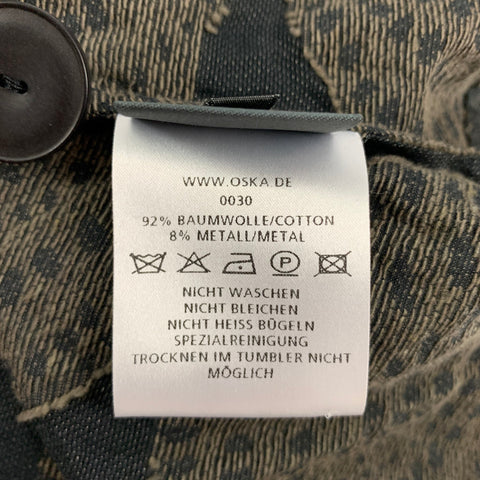 OSKA Size M Black Taupe Cotton Blend Circles Jacket