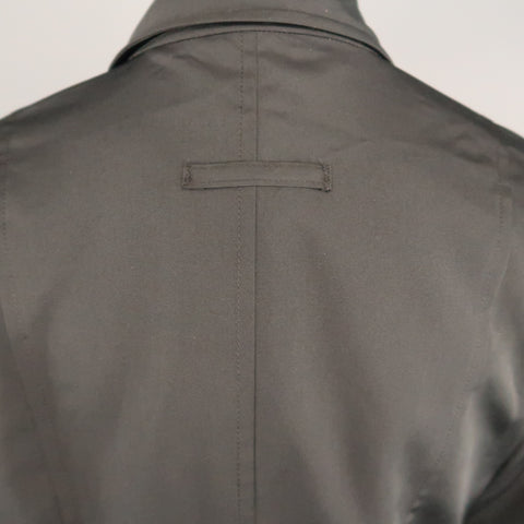 JEAN PAUL GAULTIER Size 8 Black Hidden Placket Brown Belt Trucker Jacket