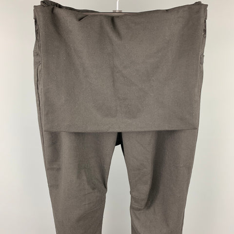 CHAPTER Size 34 Black Polyester Blend Drop-Crotch Casual Pants