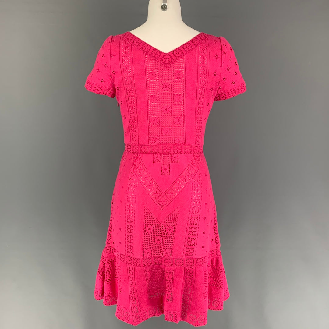 VALENTINO Pink Lace Size 8 Cotton Nylon Short Sleeve Dress – Sui Generis  Designer Consignment