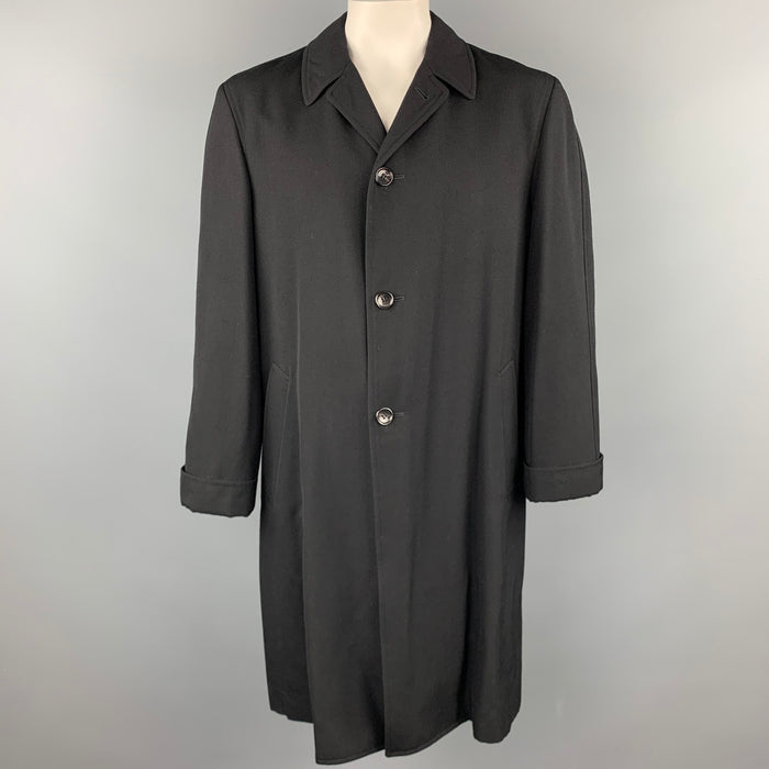 COMME des GARCONS HOMME PLUS Size L Black Relaxed Wool Buttoned Coat
