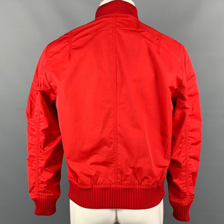 GIVENCHY Size 40 Red Polyester / Cotton Zip Up Bomber Jacket