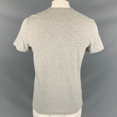 BURBERRY PRORSUM Size XL Gray Metallic Applique Cotton T-shirt