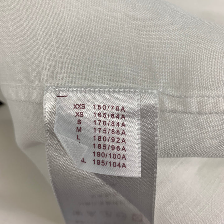 LOUIS VUITTON Size XL White Linen Button Up Long Sleeve Shirt