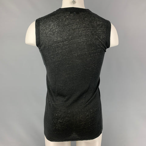 IRO Tissa Size XS Black Solid Linen Sleeveless Tank Top