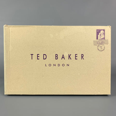 TED BAKER Size 12 White Light Blue Two Toned Leather Sneakers