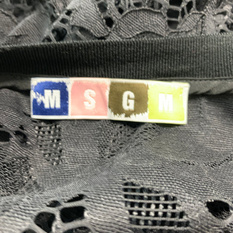 MSGM Camiseta Cuello Redondo Poliamida Poliéster Encaje Talla L Negra