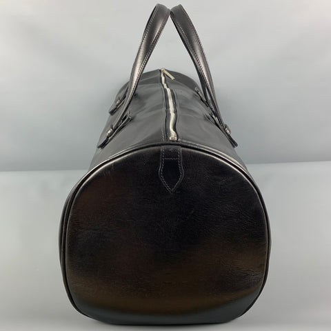 CALVIN KLEIN Black Leather Duffle Bag