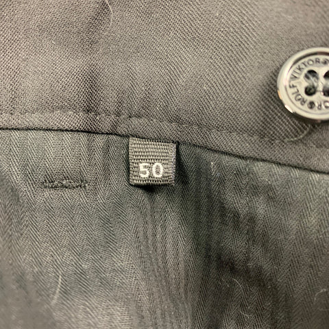 VIKTOR & ROLF Size 34 Black Wool Tuxedo Dress Pants