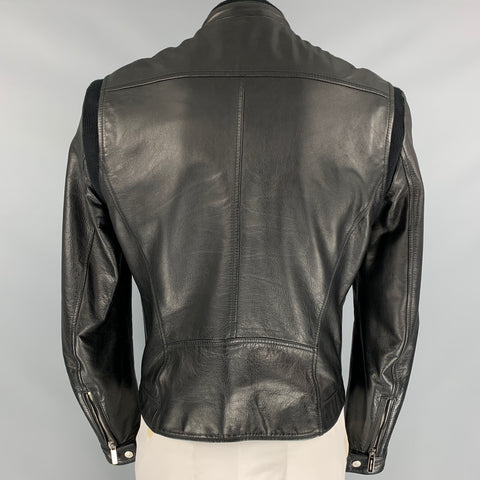 DSQUARED2 Talla 42 Chaqueta con cremallera y múltiples bolsillos de cuero negro
