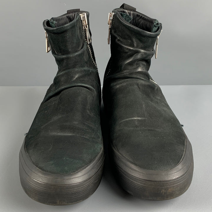 JOHN VARVATOS Size 8.5 Black Leather Side Zipper Boots