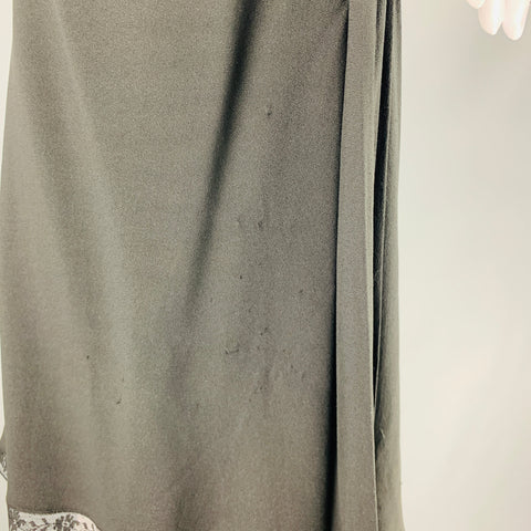 PRADA Taille 2 Robe à bretelles spaghetti froncées en viscose et acétate noir